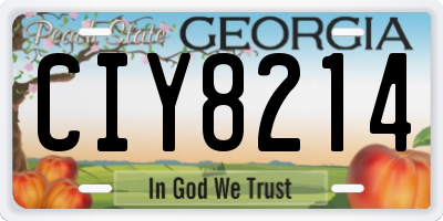 GA license plate CIY8214