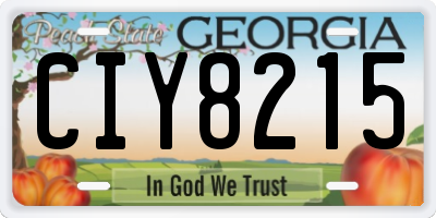 GA license plate CIY8215