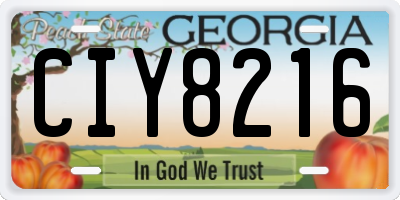 GA license plate CIY8216