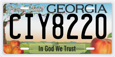 GA license plate CIY8220