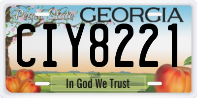 GA license plate CIY8221