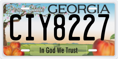 GA license plate CIY8227