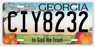 GA license plate CIY8232