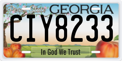 GA license plate CIY8233