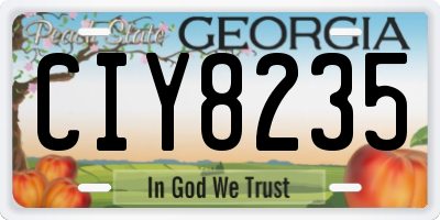 GA license plate CIY8235