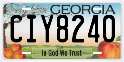 GA license plate CIY8240
