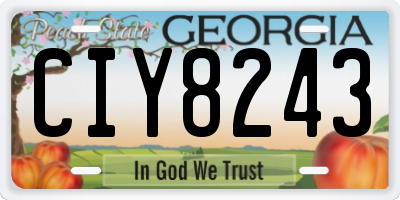 GA license plate CIY8243
