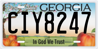 GA license plate CIY8247