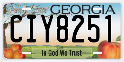 GA license plate CIY8251