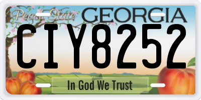 GA license plate CIY8252