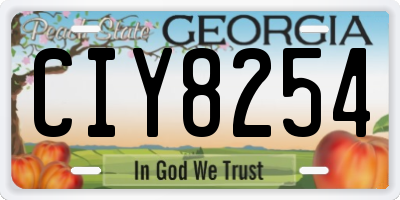 GA license plate CIY8254