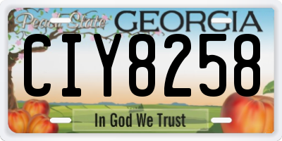 GA license plate CIY8258