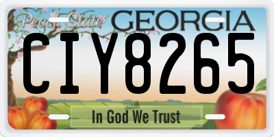 GA license plate CIY8265