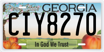 GA license plate CIY8270
