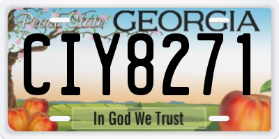 GA license plate CIY8271