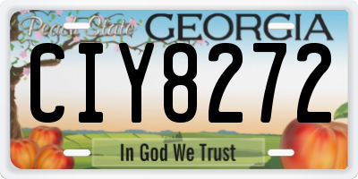 GA license plate CIY8272