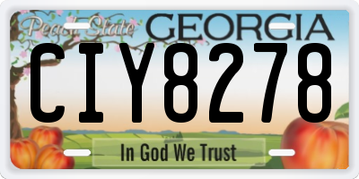 GA license plate CIY8278