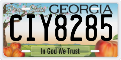 GA license plate CIY8285