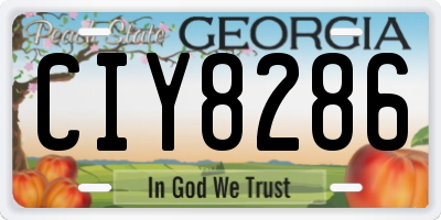 GA license plate CIY8286