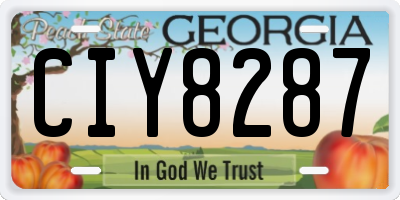 GA license plate CIY8287