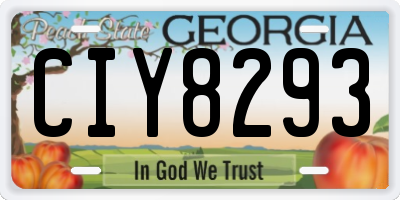 GA license plate CIY8293