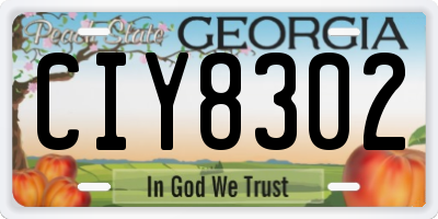 GA license plate CIY8302