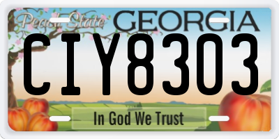 GA license plate CIY8303