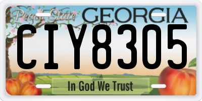 GA license plate CIY8305