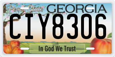 GA license plate CIY8306