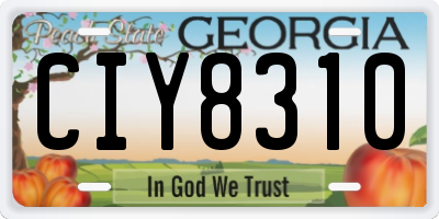GA license plate CIY8310