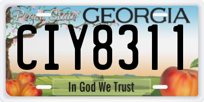 GA license plate CIY8311
