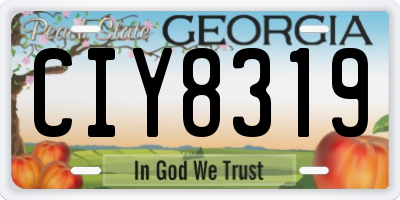 GA license plate CIY8319