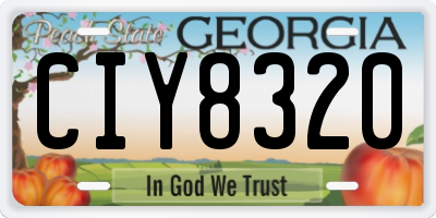 GA license plate CIY8320