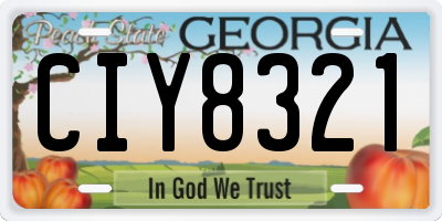 GA license plate CIY8321