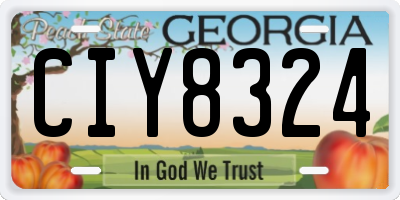 GA license plate CIY8324