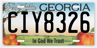 GA license plate CIY8326