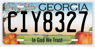 GA license plate CIY8327