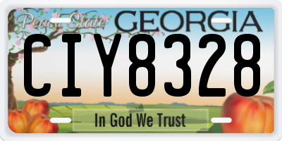 GA license plate CIY8328
