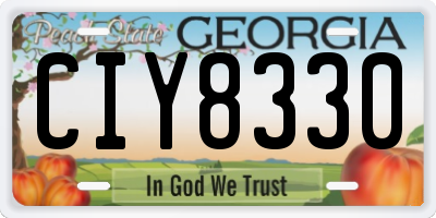 GA license plate CIY8330