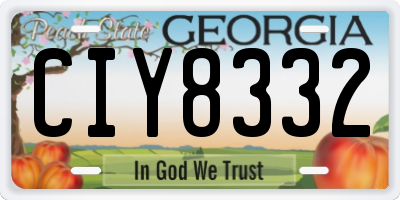 GA license plate CIY8332