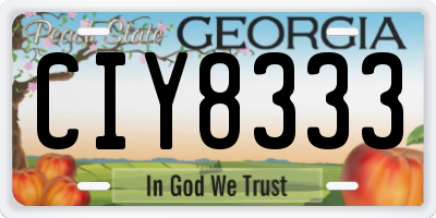 GA license plate CIY8333