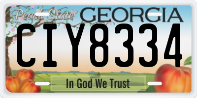 GA license plate CIY8334