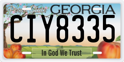 GA license plate CIY8335