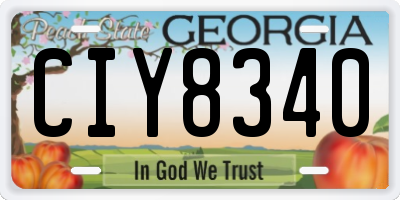 GA license plate CIY8340