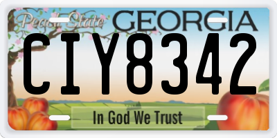 GA license plate CIY8342