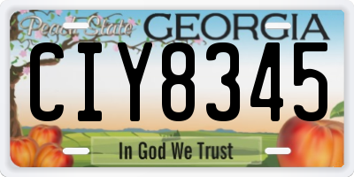 GA license plate CIY8345