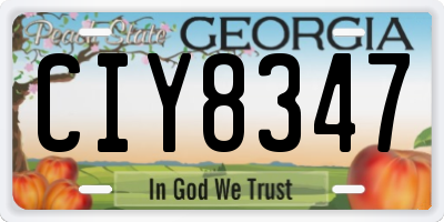 GA license plate CIY8347