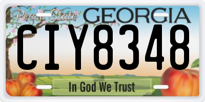 GA license plate CIY8348