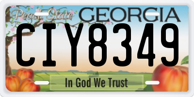 GA license plate CIY8349