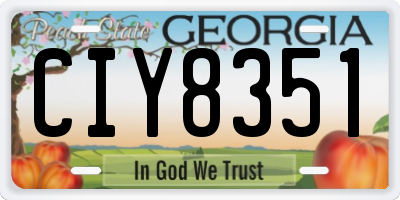GA license plate CIY8351